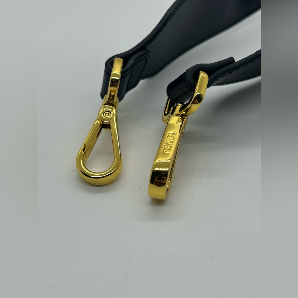 Fendi Roma Black and Gold Bag Strap